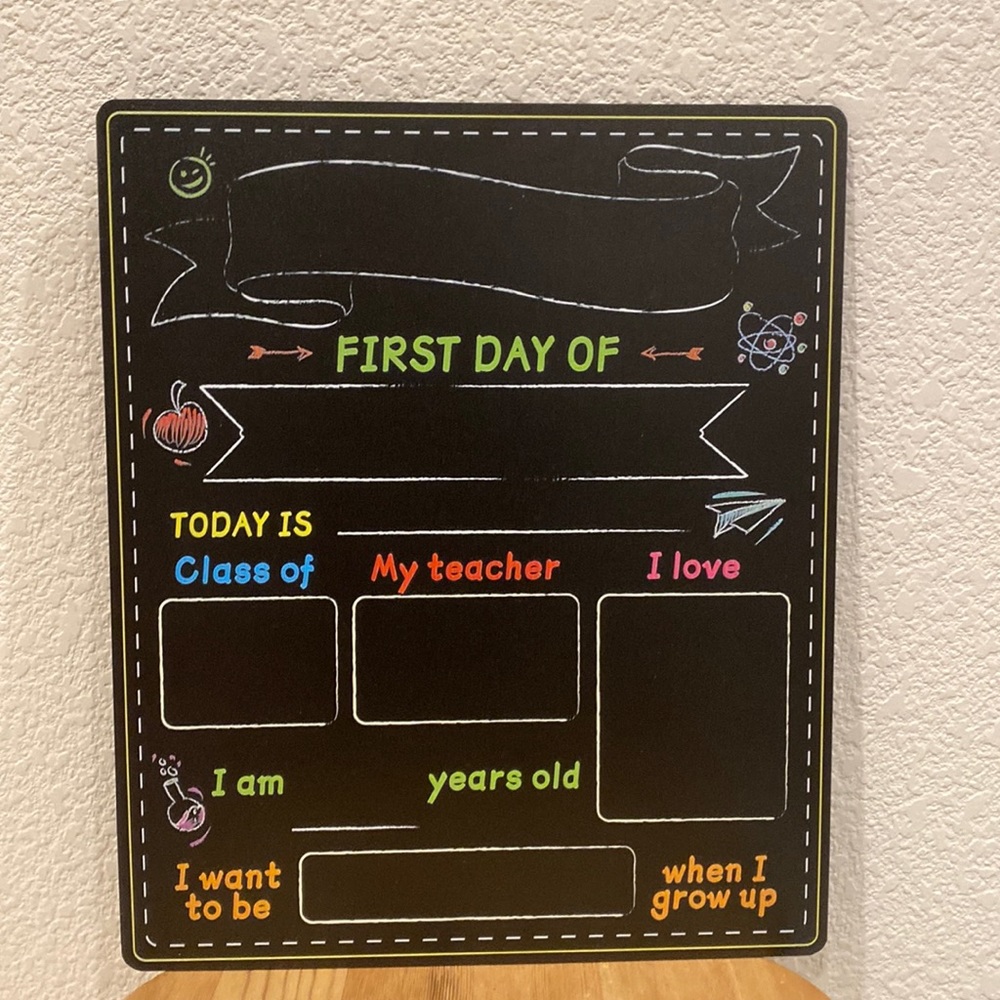 First Day Last Day of Kids School Fill in the Blank Sign